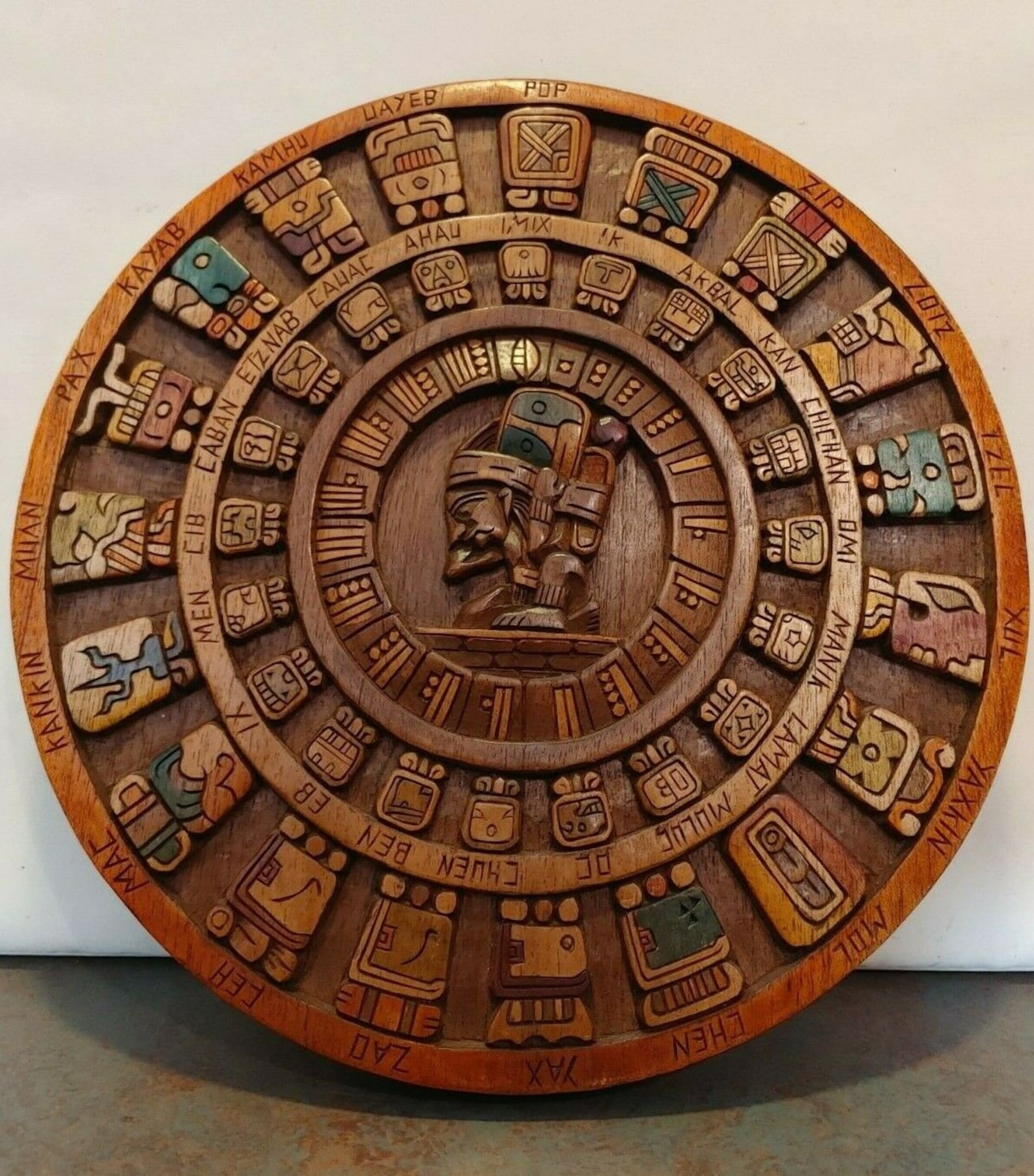 Aztec Mayan Haab Calendar Carved Wood 13 Etsy 1