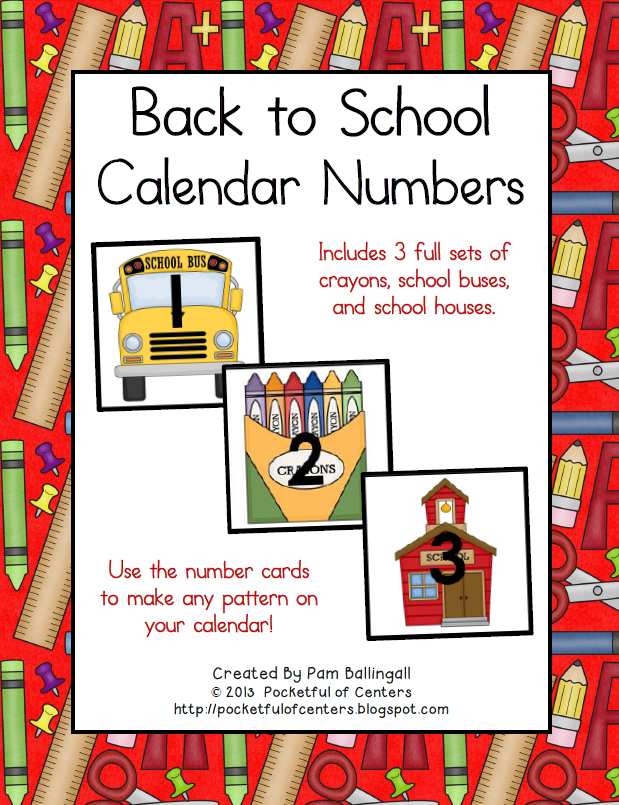 Back To School Calendar Numbers School Calendar