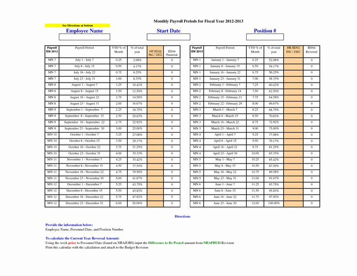 Biweekly Pay Schedule Template Unique 9 Best Of Printable 1