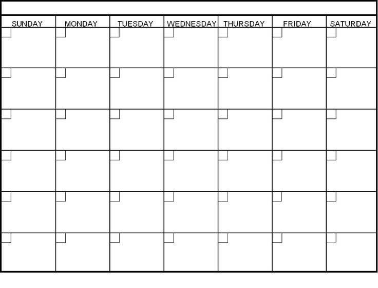 Blank 30 Day Calendar Printable Calendar Template 1