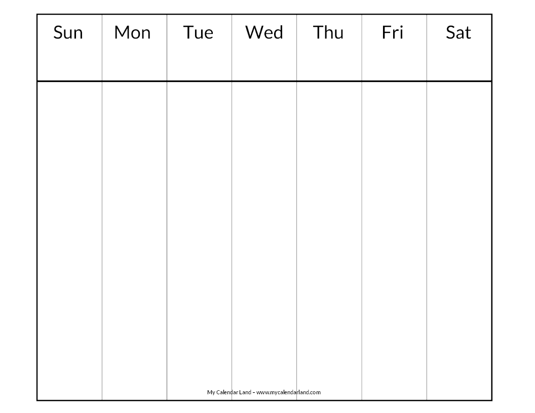Blank Calendar Printable My Calendar Land 4