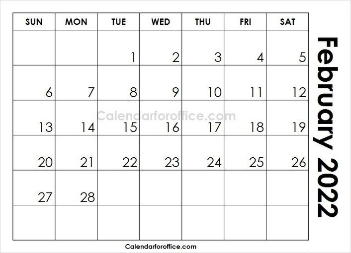 Blank February 2022 Calendar Images Printable Calendar