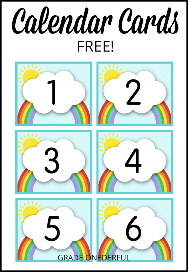 Bright Cheerful Rainbow Number Cards For Your Classroom
