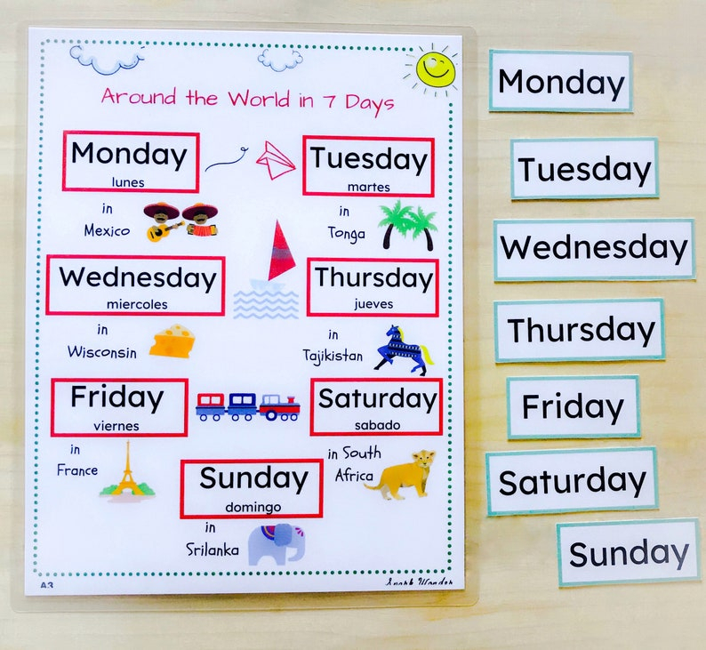 busy binder kids calendar days of the week seasons etsy