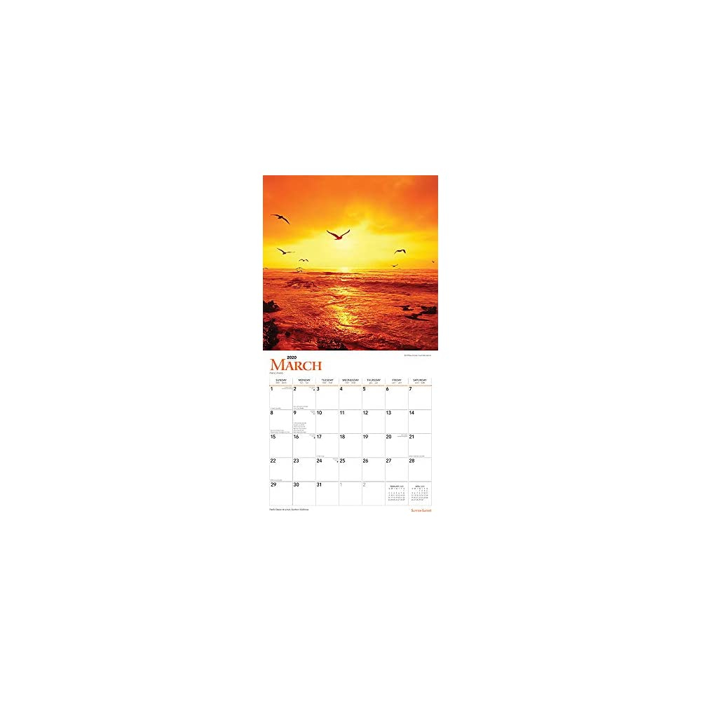 Buy Sunrise Sunset 2020 12 X 12 Inch Monthly Square Wall