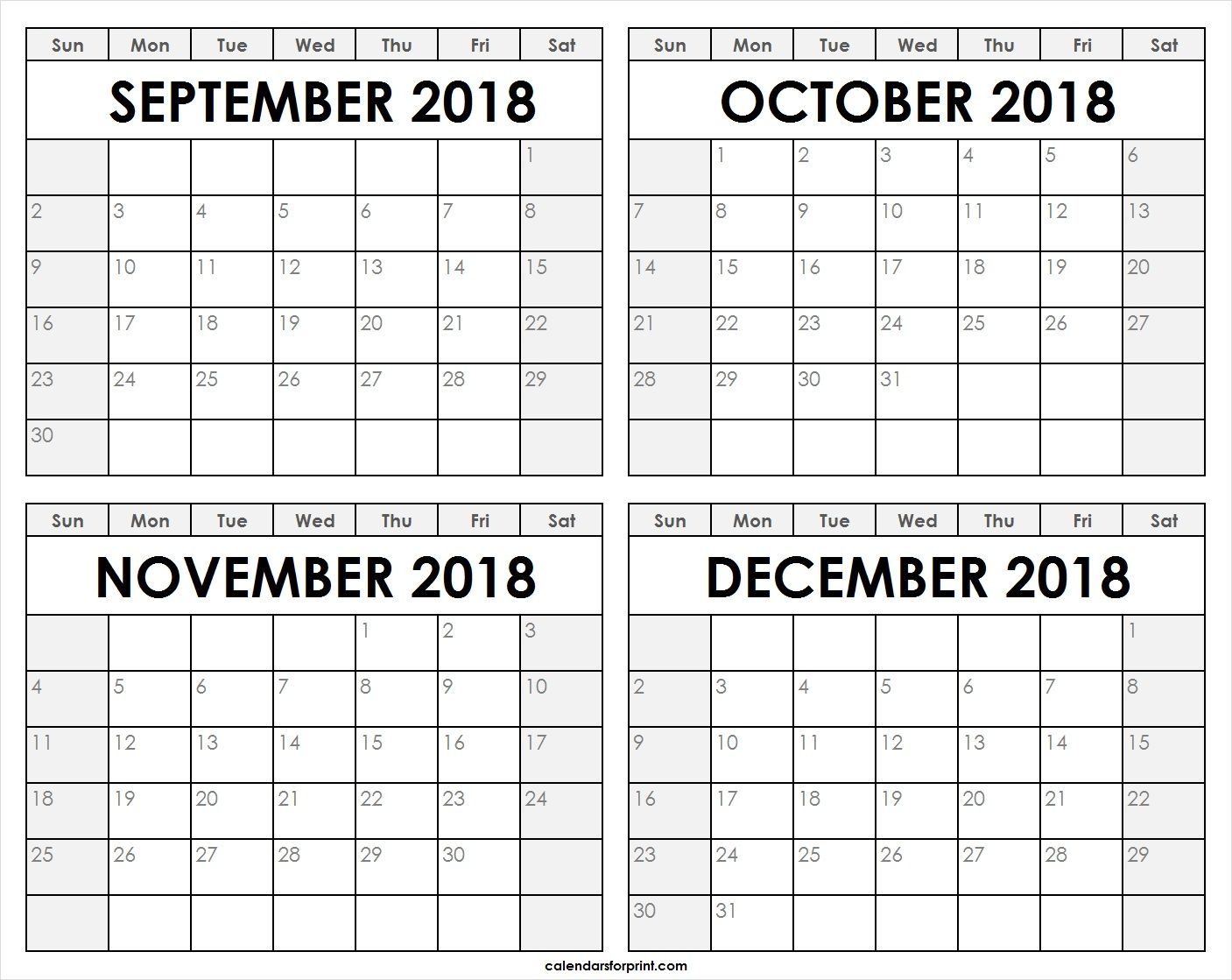 Calendar For October November December Calendarso