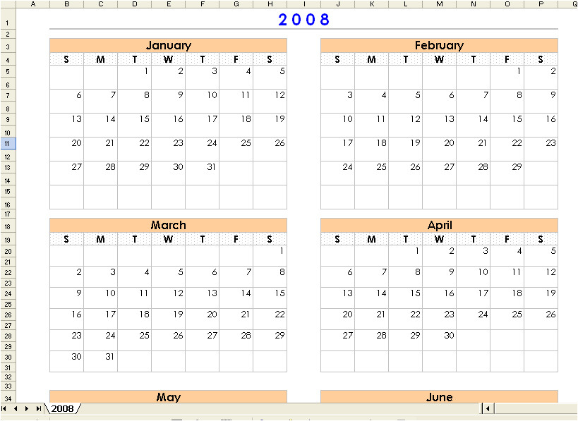 calendar template 4 months per page williamson ga