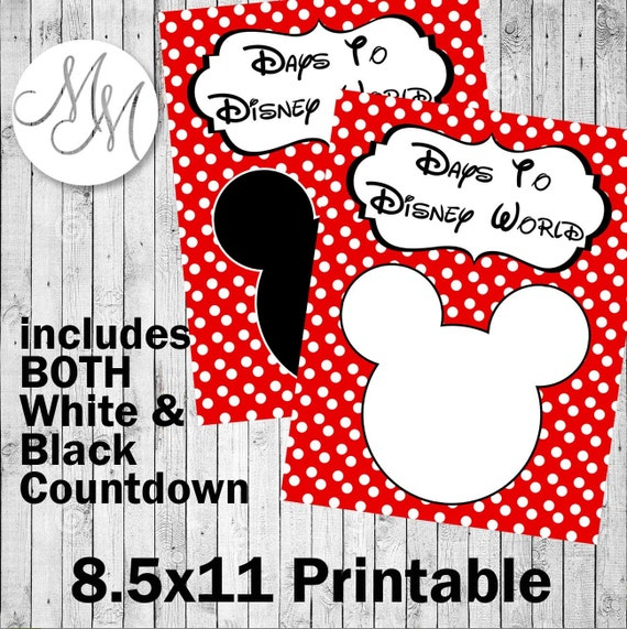 Countdown To Disney World Printable 8 5×11 1