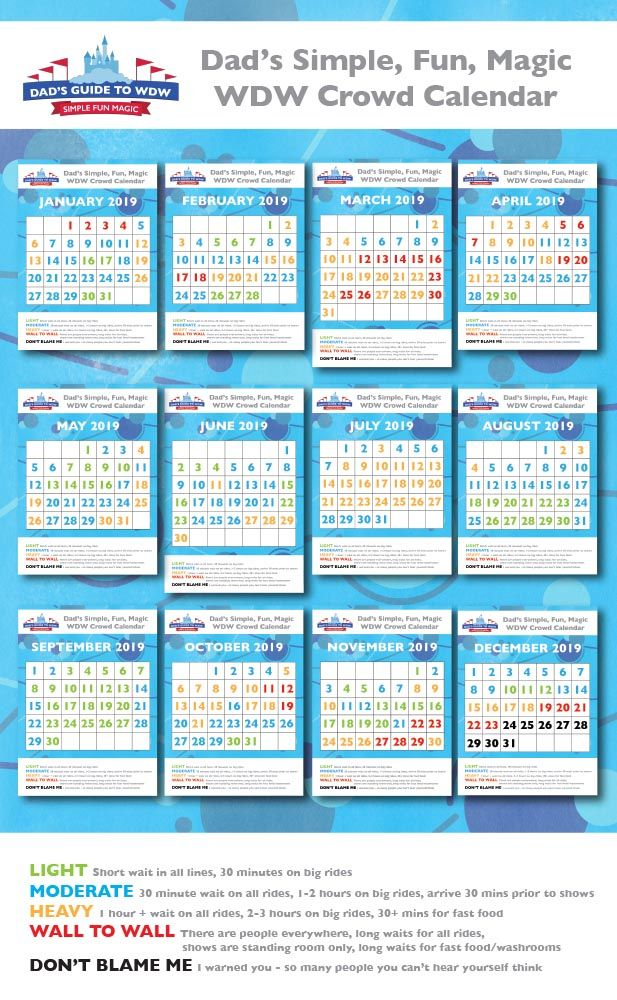 Crowd Calendar Disney World 2022 Printable Monthly Calendars