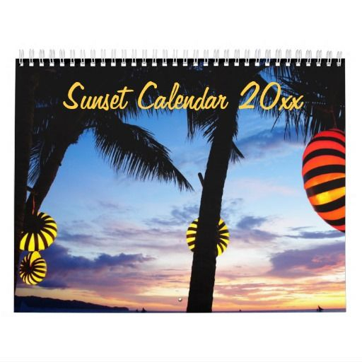 Custom Monthly Sunset Calendar Zazzle Sunset