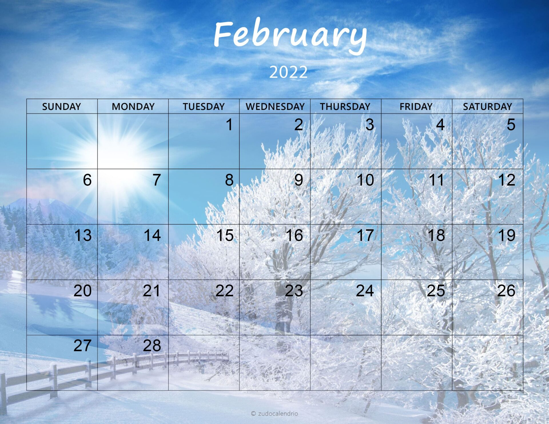 Cute February 2022 Calendar Planner Printable Calendar 1