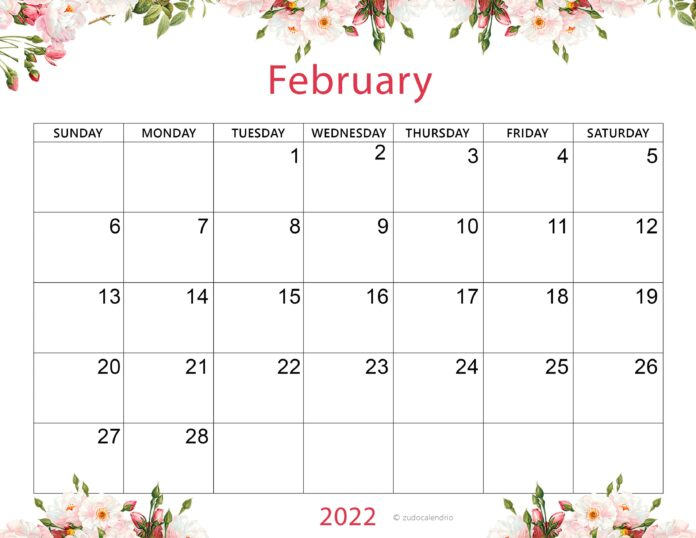 Cute February 2022 Calendar Planner Printable Calendar 2