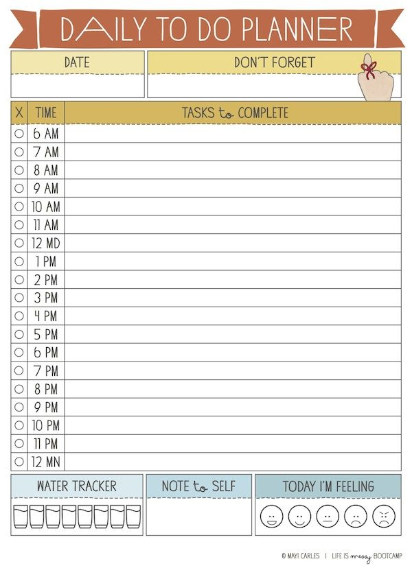 daily to do planner 12 hours hourly planner planner