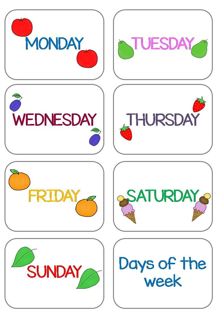 Days Of The Week Flashcards New Updated Learning English For Kids Flashcards English