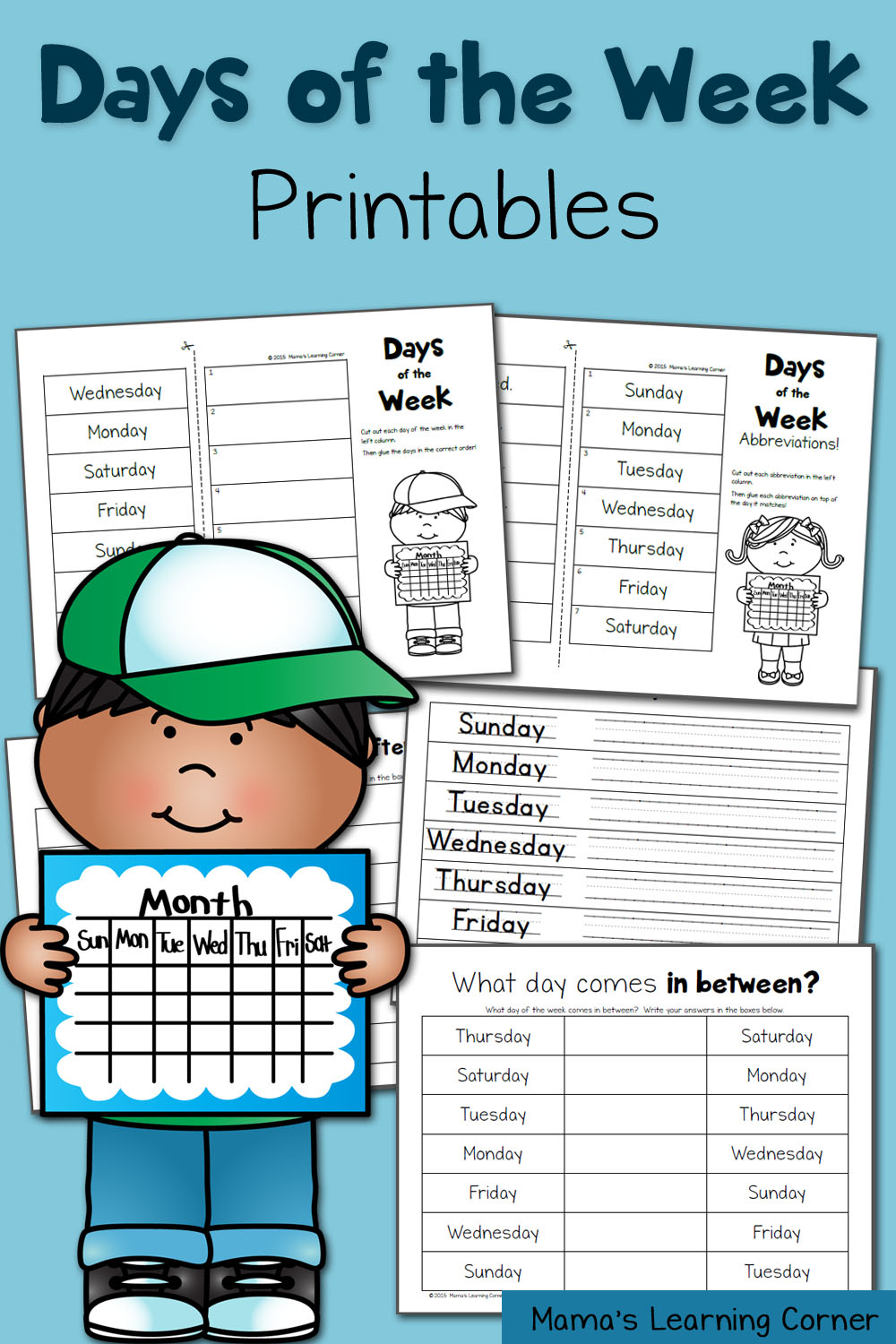 days of the week worksheets mamas learning corner