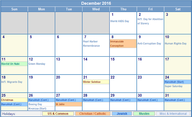 december 2016 printable blank calendar templates