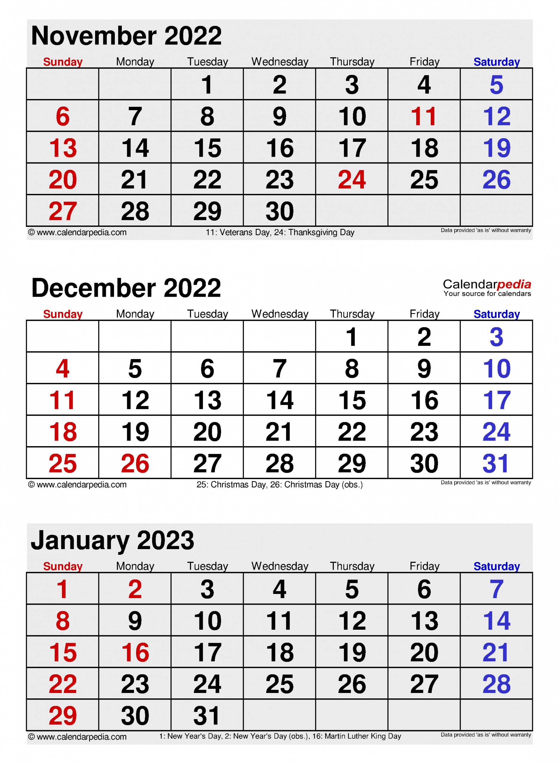 December 2022 Through January 2023 Calendar Calendar