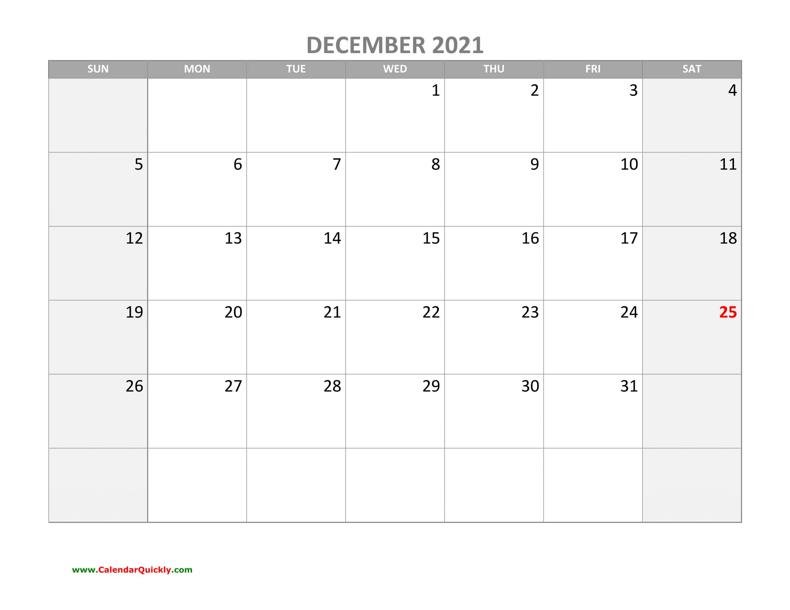December Calendar 2021 With Holidays Calendar Quickly
