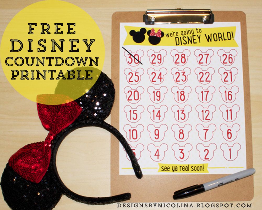 Designsnicolina Disney Countdown Free Printable 8