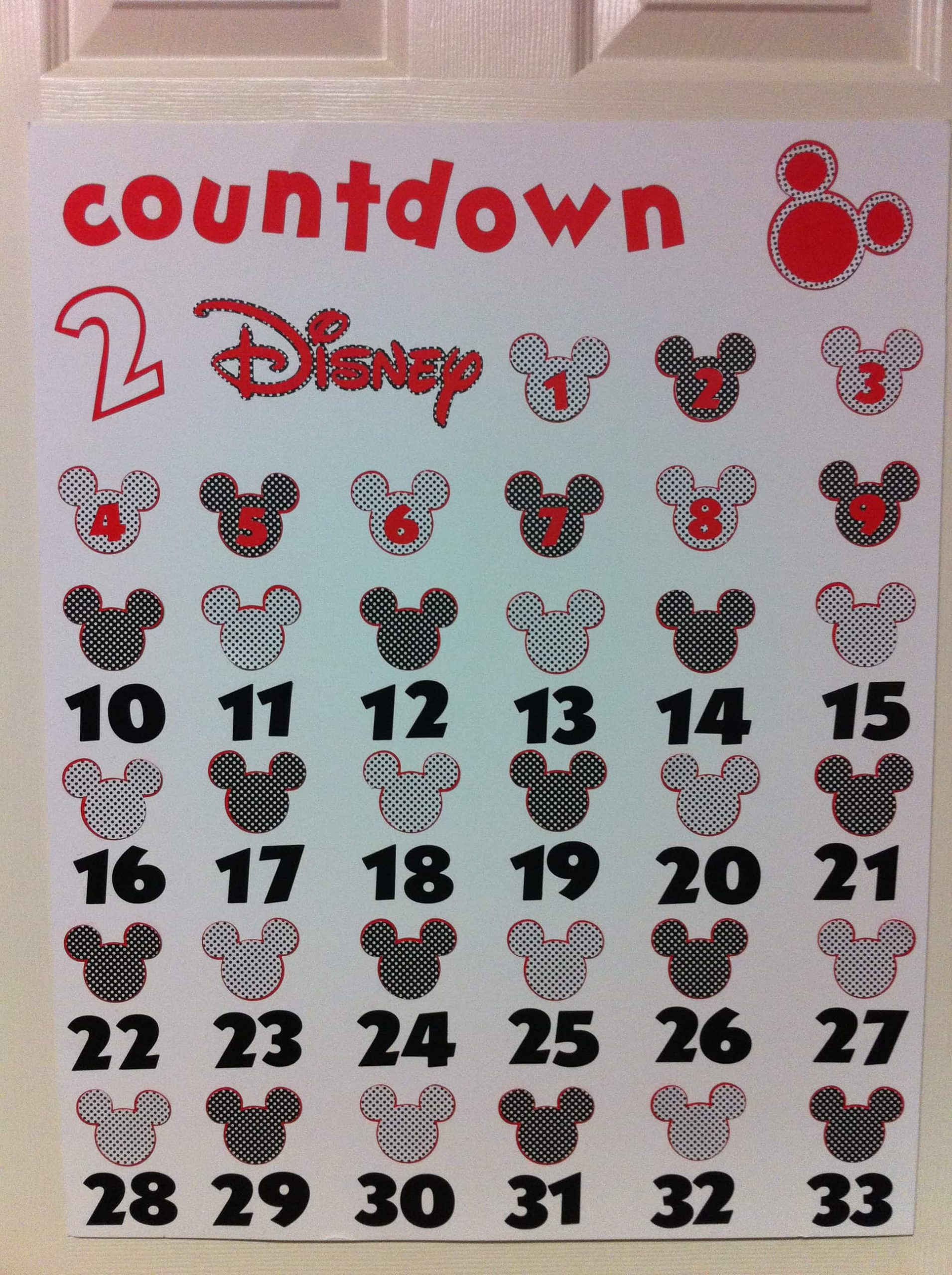 Disney Countdown Calendar 2010 Stephanie Click