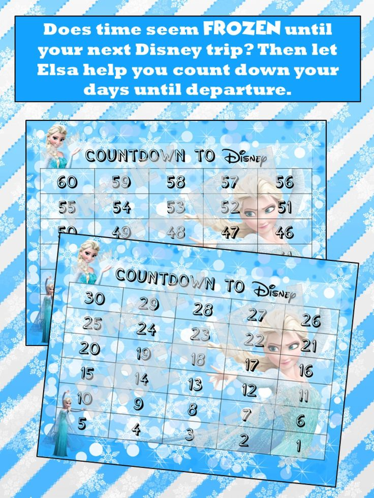 Disney Countdown Calendar Elsa Frozen Instant Download 1