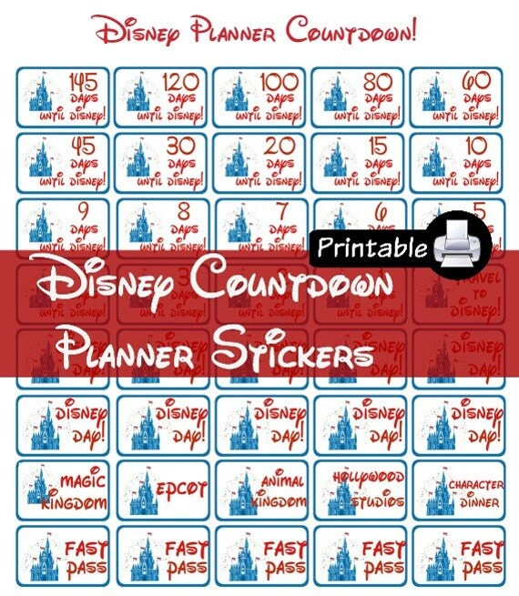 Disney Countdown Pdf Printable Planner Stickers For Happy