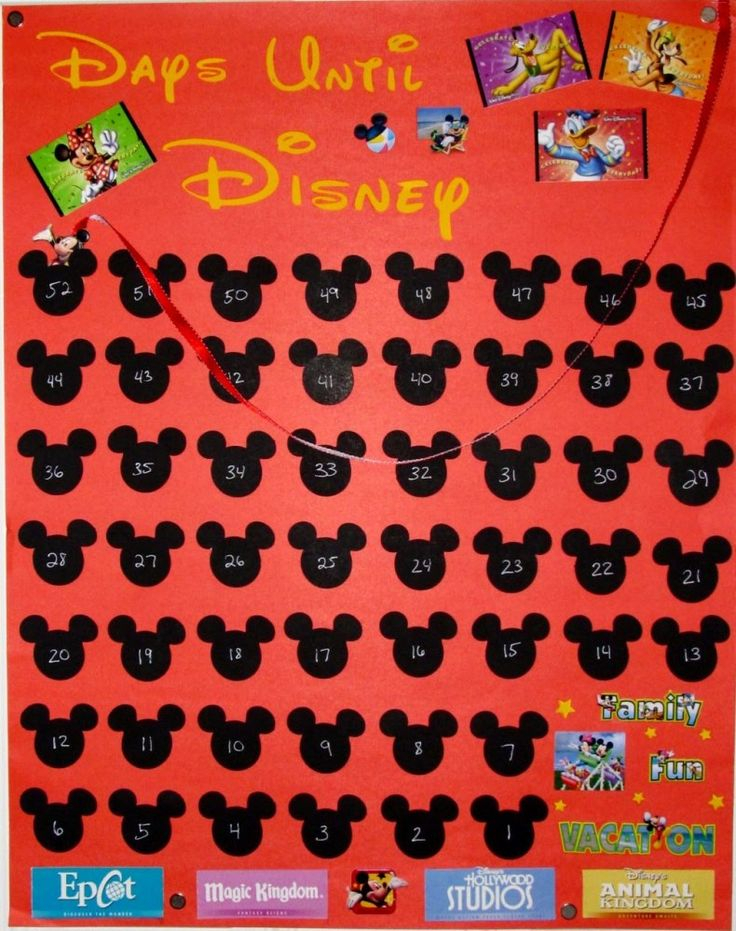 Disney Vacation Countdown Calendar Mickey Friends Cricut 1
