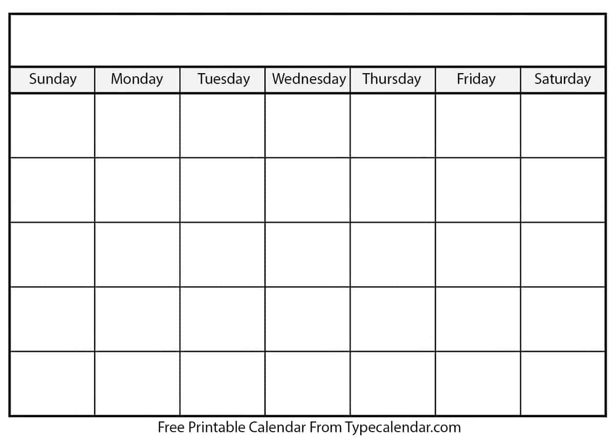 download printable blank calendar templates