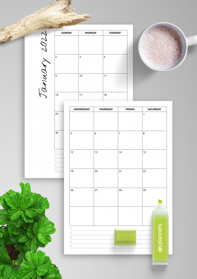 Download Printable Monthly Calendar With Notes Pdf 2