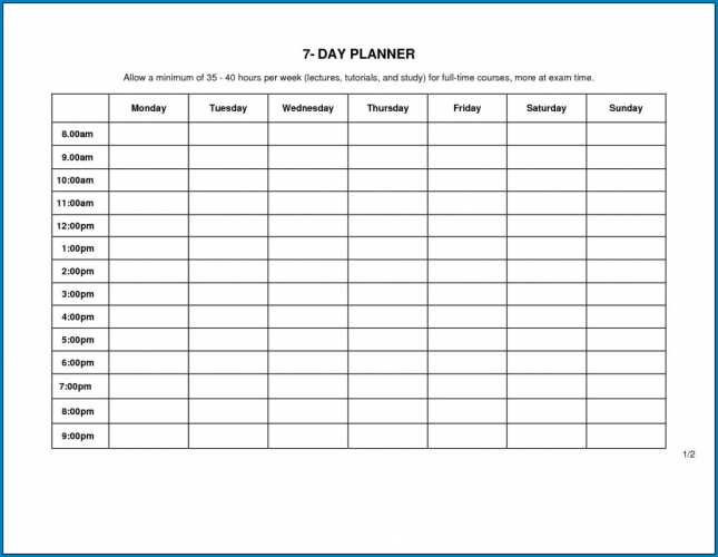 E2889a Free Printable 7 Day Schedule Template Templateral