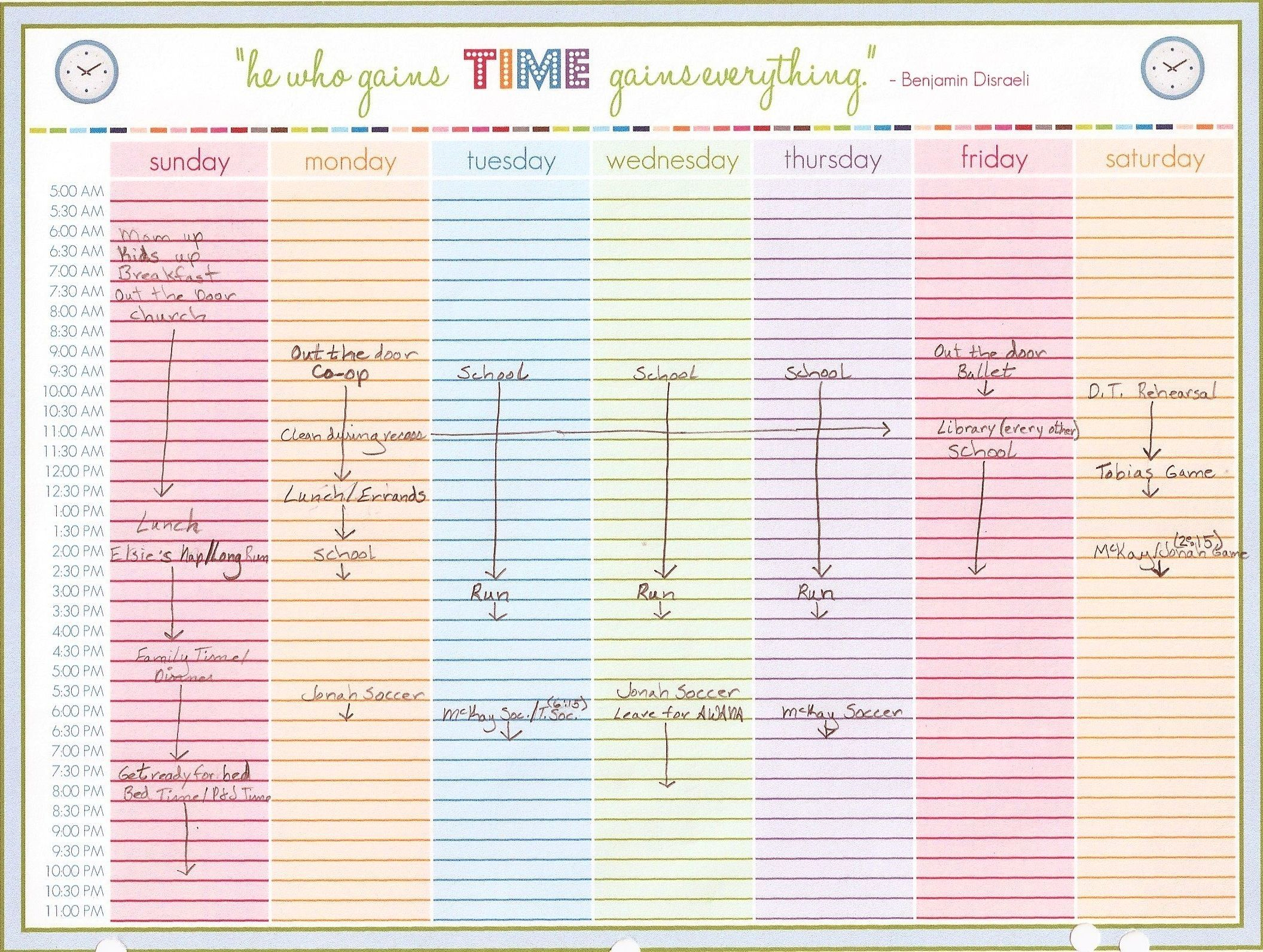 effective free printable weekly school schedule with time