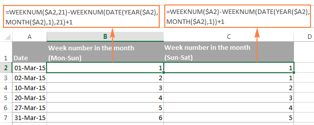 excel weeknum function convert week number to date and