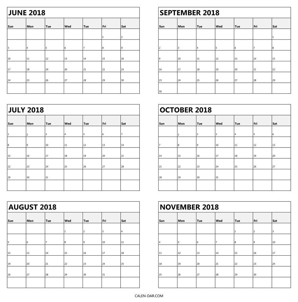 Extraordinary 6 Month Blank Calendar Template Blank