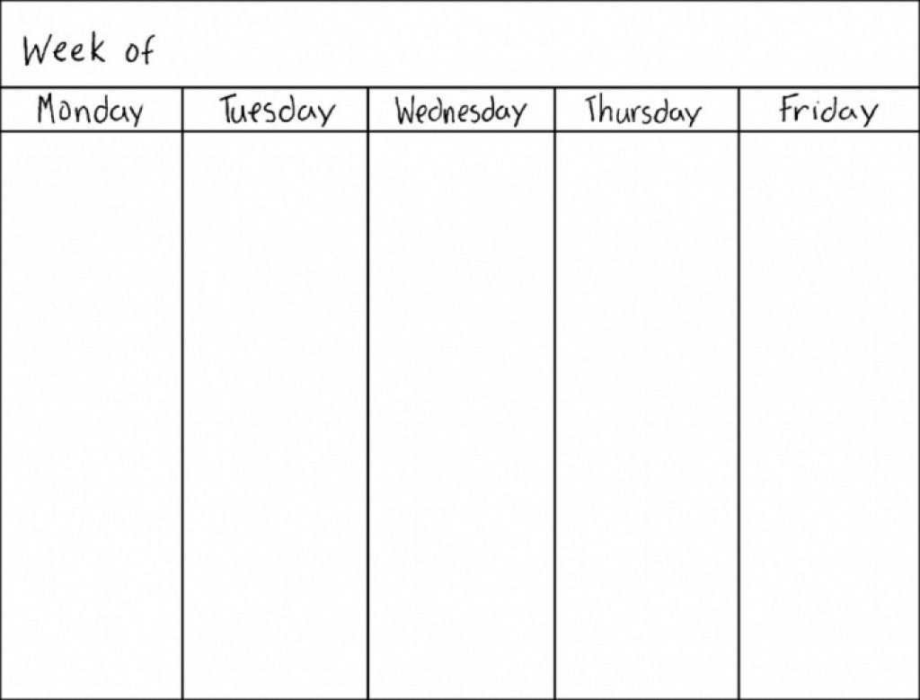 Extraordinary 7 Day Blank Calendar Template Weekly