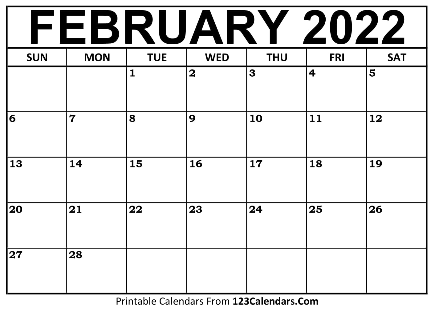 February 2021 Calendar Printable Free February 2021