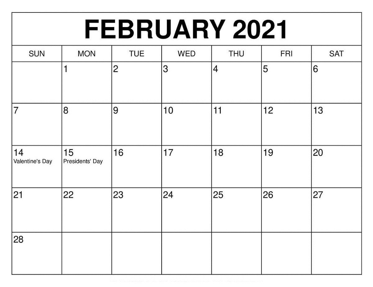 February 2021 Calendar With Holidays Calendarness