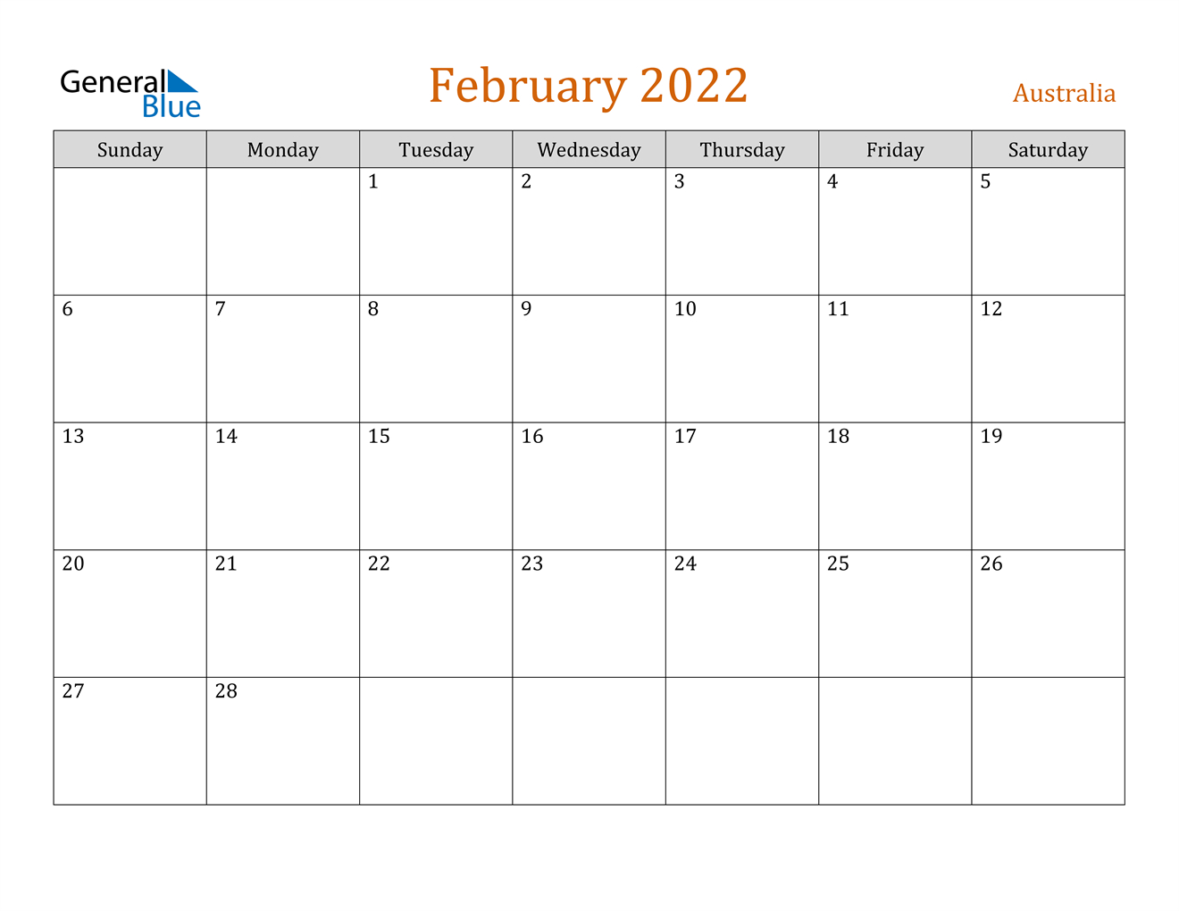 february 2022 calendar australia 1