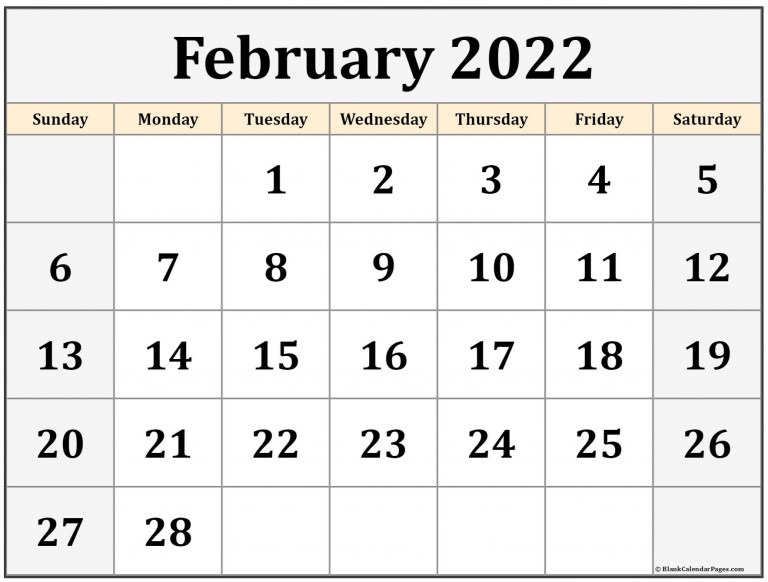 February 2022 Calendar Free Printable Calendar Templates 2