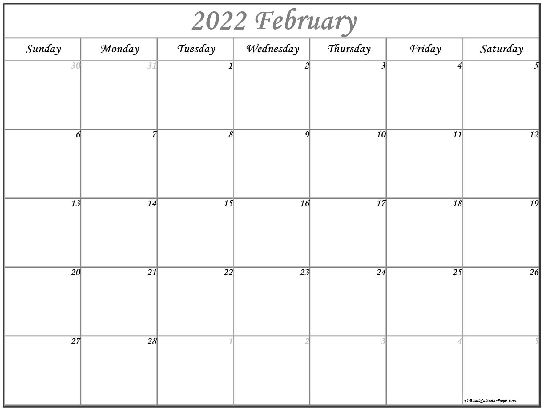 February 2022 Calendar Free Printable Calendar Templates 3