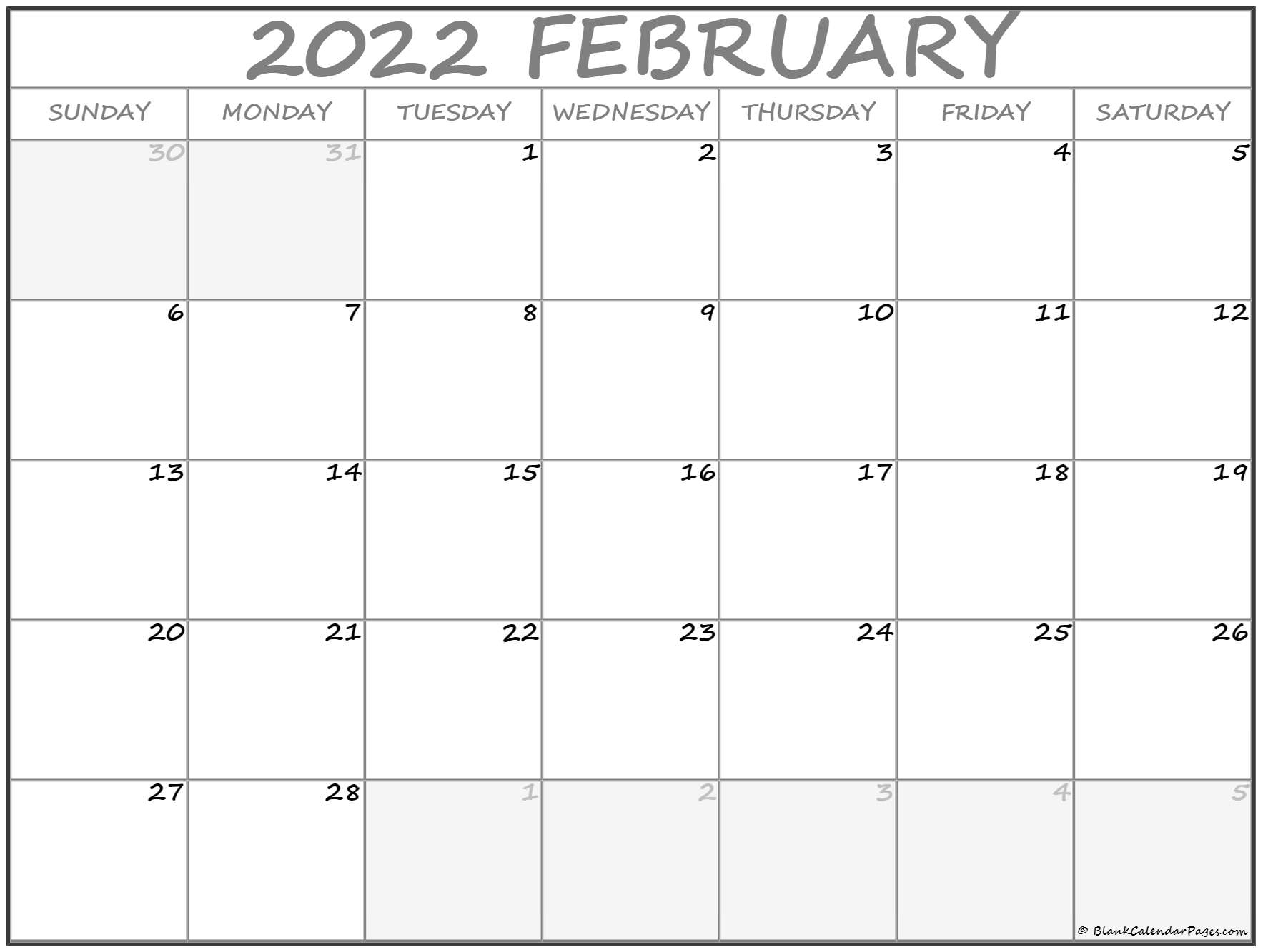 February 2022 Calendar Free Printable Calendar Templates 9
