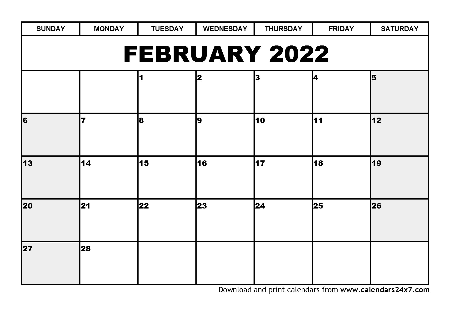 February 2022 Calendar March 2022 Calendar