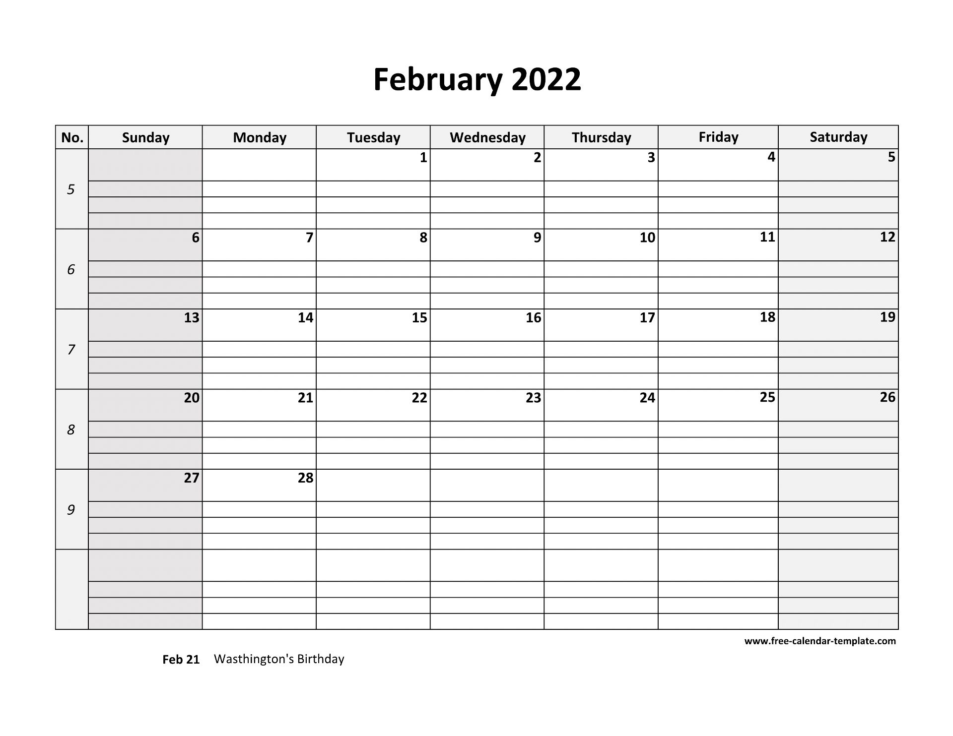 february 2022 free calendar tempplate free calendar 4