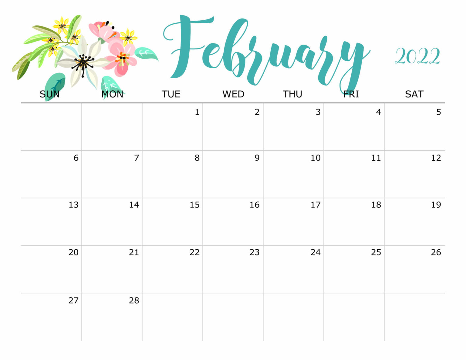 february calendar 2022 printable cute printable calendars 2021