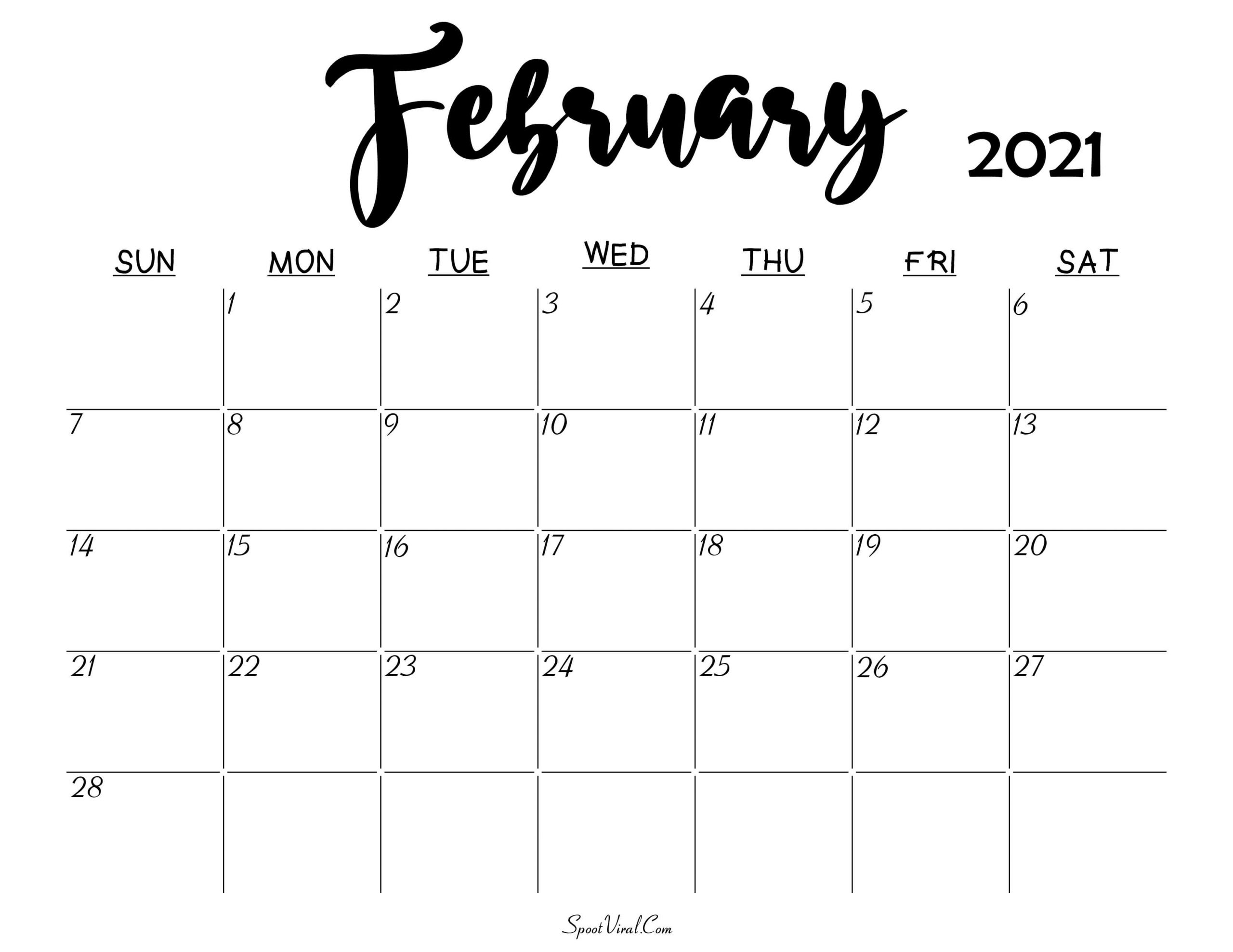 February Calligraphy Calendar Eps Illustration