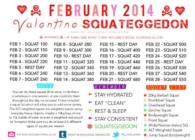 February Squat Challenge Holiday Fitness Motivation