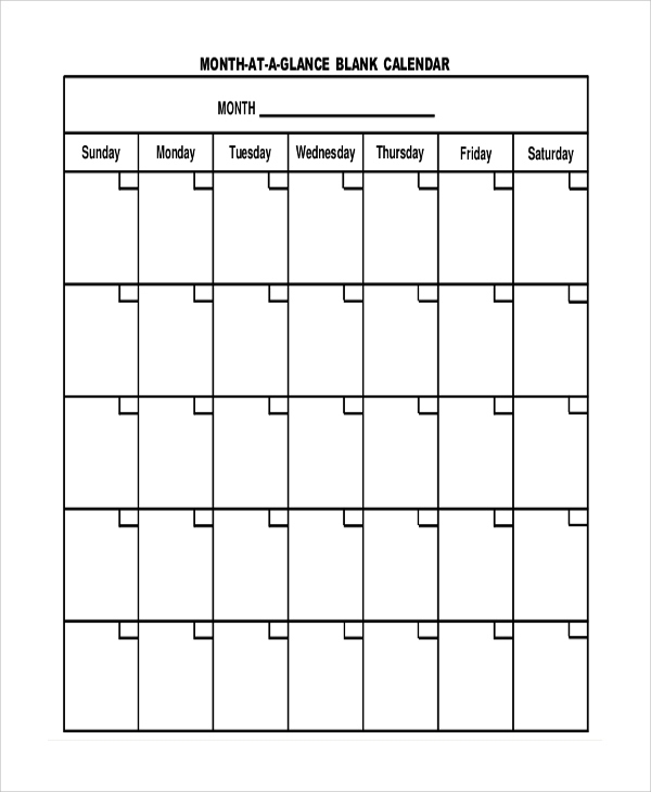 Free 6 Sample Blank Printable Calendar Templates In Ms 1