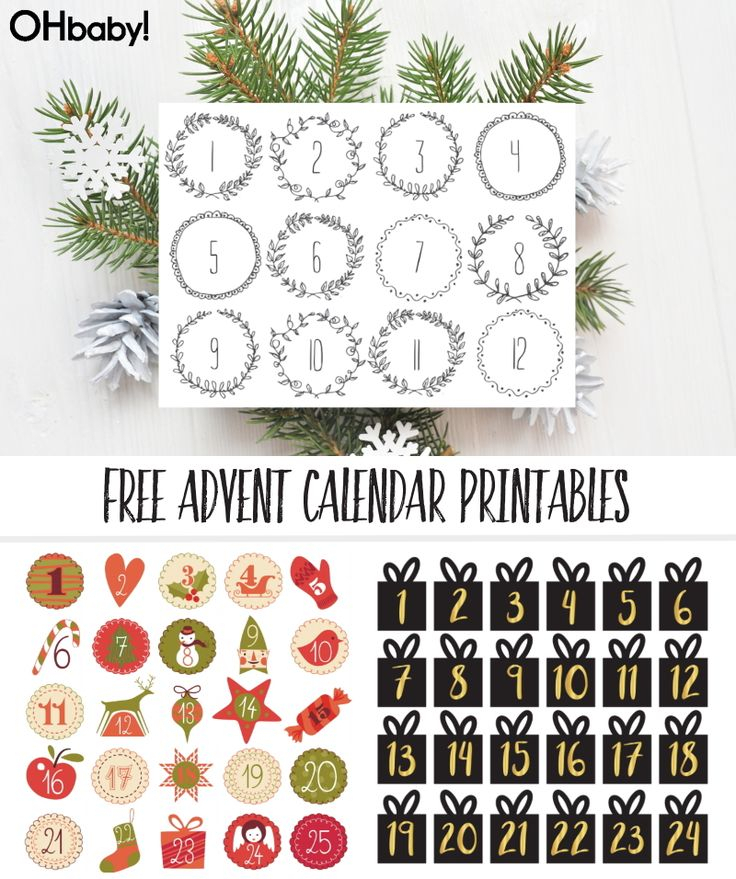 free advent calendar numbers to print toddler calendar