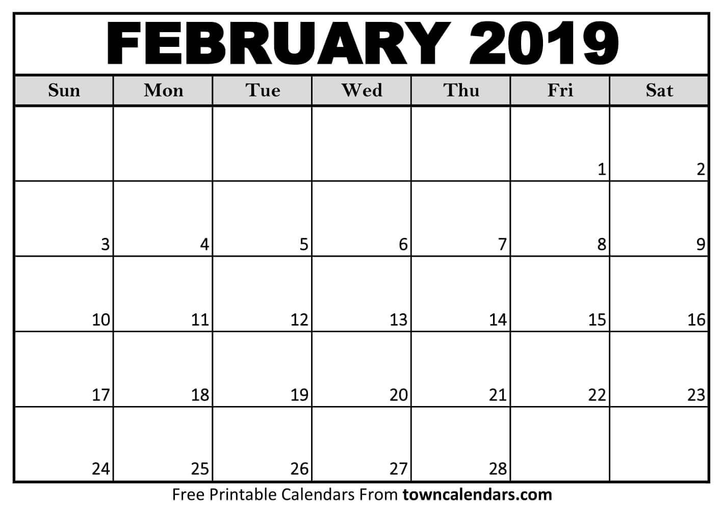 free february 2019 waterproof calendar calendar