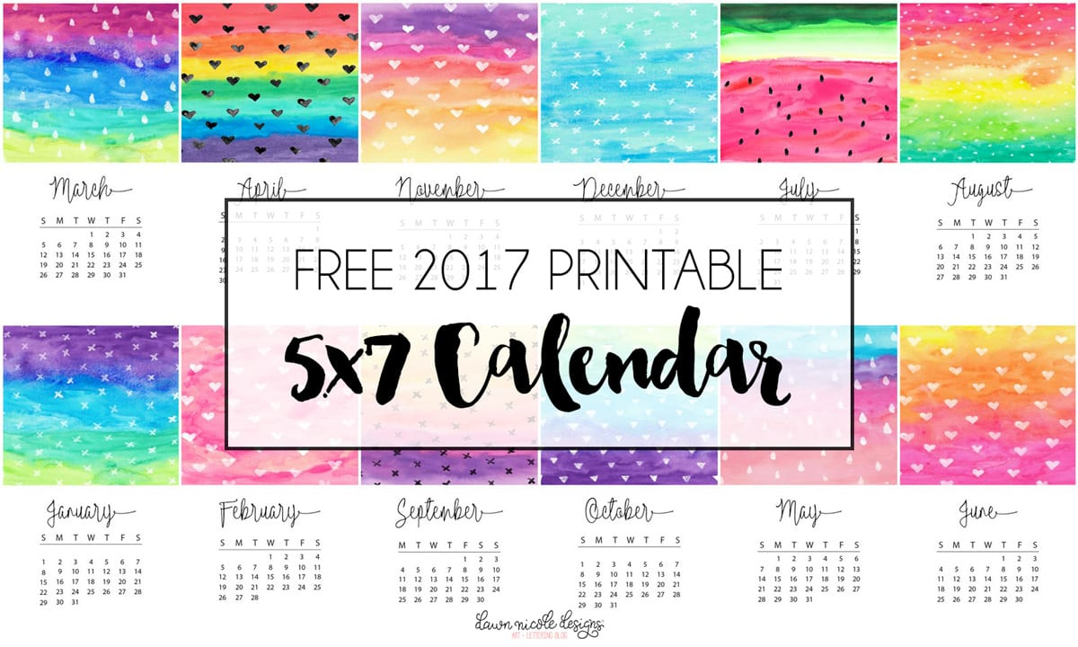 Free Printable 2017 Mini Calendar Dawn Nicole Designs
