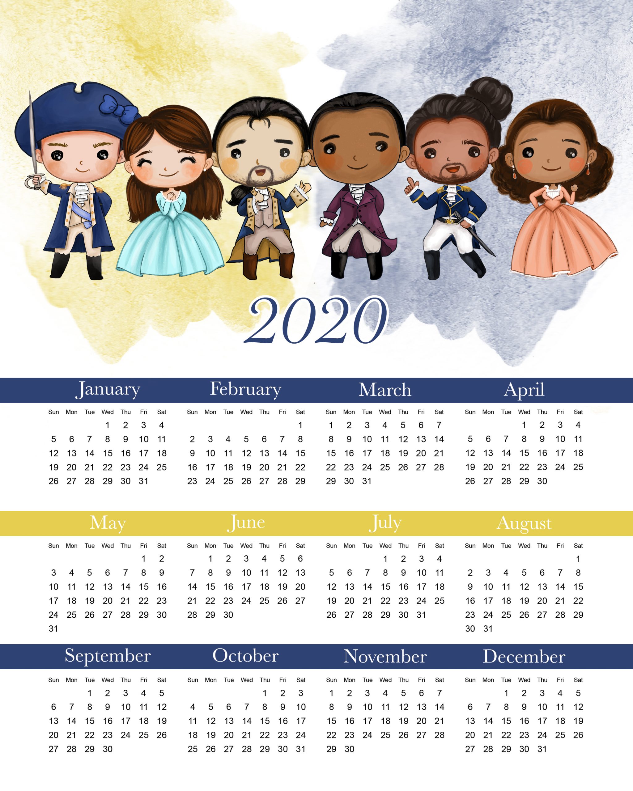 free printable 2020 hamilton calendar the cottage market